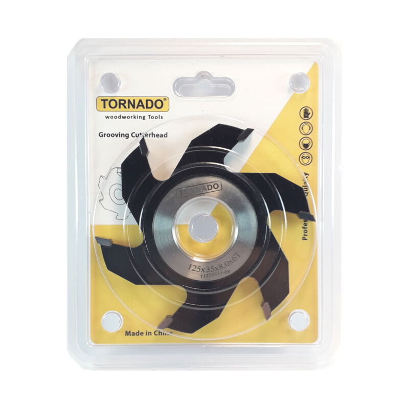 توپی فرز شیارزن شش پر 8 میل تورنادو کد T1250635-08 - تصویر 2