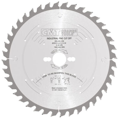تیغ اره چوب بر قطر 250 دندانه 40 سی ام تی 285.040.10m