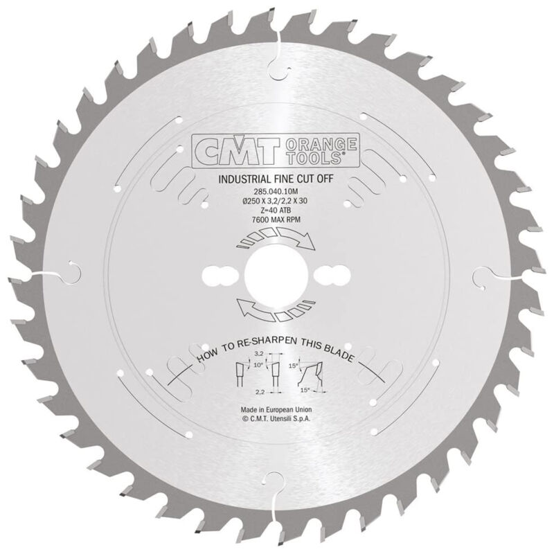 تیغ-اره-چوب-بر-قطر-250-دندانه-40-سی-ام-تی-کد-285.040.10M تیغ اره چوب بر قطر 250 دندانه 40 سی ام تی 285.040.10m